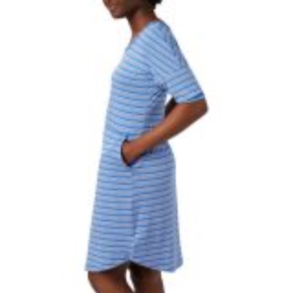 COLUMBIA WOMENS PFG SLACK WATER™ KNIT DRESS STORMY BLUE STRIPE -Size 1X - Picture 9 of 11